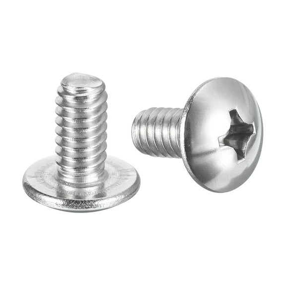 1/4-20 x 1/2" Truss Head Phillips Machine Screws, 304 Stainless Steel 18-8, Bright Finish, 10 Pack