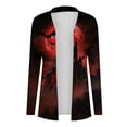 thumbnail image 5 of FDGIU Women's Halloween Cardigan 2025 - Printed Open Front Long Sleeve Cover-Up, Lightweight Crochet Fall Coat, Medium Length Coat Casual, 5 of 6