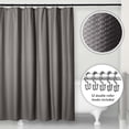 thumbnail image 3 of Microdry Water Repellent Embossed Fabric Shower Curtain Liner Set with 12 Rust-Resistant Chrome Double Roller Hooks, Charcoal, 3 of 7