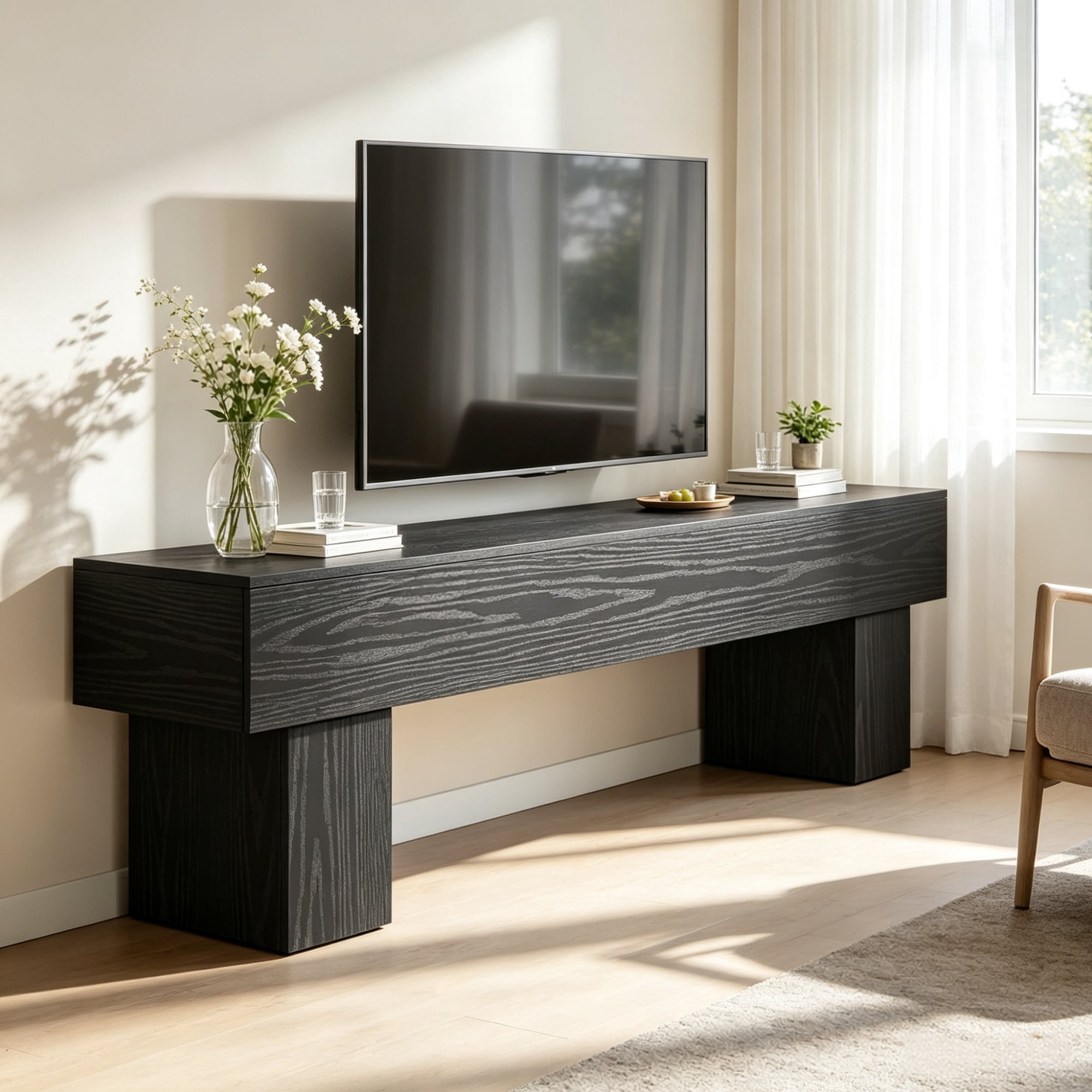 63" Farmhouse TV Stand, Media Console Table