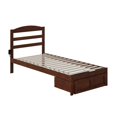thumbnail image 3 of AFI Warren Solid Wood Twin Extra Long Bed with Foot Drawer in Walnut, 3 of 9