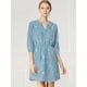 thumbnail image 3 of Vestido Allegra K Para Mujer Estampado Floral Cierre De Botón Escote En V Bolsillos Laterales Azul XS, 3 of 6