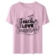 thumbnail image 4 of Camiseta de manga corta con estampado bonito para el día del maestro y cuello redondo suelto a la moda para mujer Pompotops hfajkhk138004, 4 of 7