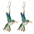 thumbnail image 2 of QIQUWOHUL Hummingbird Earrings Oil Drop Enamel Multicolor Hummingbird Earrings Female Jewelry, 2 of 8