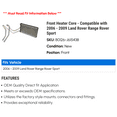 thumbnail image 2 of Front Heater Core - Compatible with 2006 - 2009 Land Rover Range Rover Sport 2007 2008, 2 of 2