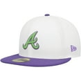 thumbnail image 3 of Men's New Era White Atlanta Braves  Side Patch 59FIFTY Fitted Hat, 3 of 5