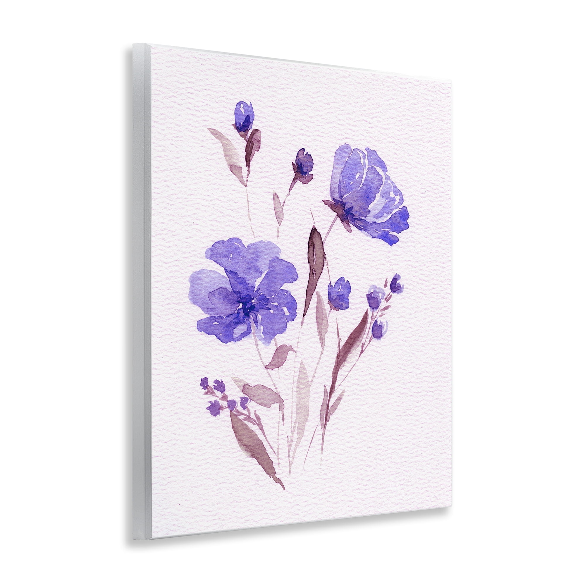 Stupell Industries Watercolor Purple Flowers Wall Plaque Art, design by Leah Noel Art