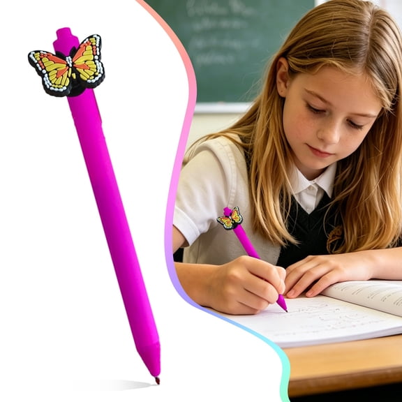 Kaireo Butterfly Retractable Pens Set Funny 2ml Long‑Lasting Versatile Practical Writing Pens for Home Office Stationery - Add to Cart