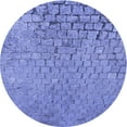 thumbnail image 1 of Ahgly Company Tapis Rond Lavable en Machine Intérieur Transitionnel Bleu Denim, 8 Pieds Rond, 1 of 7