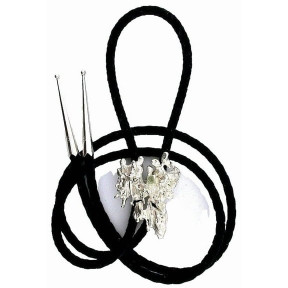 1 3/5 x 1 1/4 Inch 22.62 Gram Silver Casted Nugget Bolo Tie & Tips EPBT152/11423