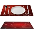 thumbnail image 4 of Christmas Placemats Set of 6, Heat Resistant Non-Slip Red Place Mats for Kitchen Dining Table, Washable Durable Cloth Table Mats Holiday Decor, 18x12 Inch, 4 of 6