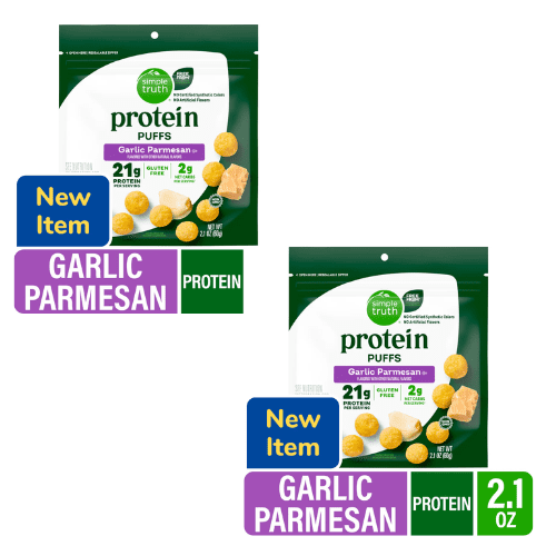 Simple Truth Protein Puffs Garlic Parmesan Cheese Gluten Free 2.1 Oz,2 Pack