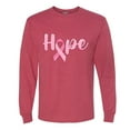 thumbnail image 2 of Wild Bobby, Hope Pink Ribbon Support Brave Fight, Breast Cancer Awareness, Men Long Sleeve Shirt, Vintage Heather Red, XX-Large, 2 of 5