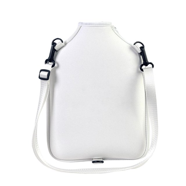 DYNWAVECA Pickleball Paddle Bag Neoprene Pickleball Racket Cover Portable Premium Detachable Shoulder Strap Crossbody Bag for Practice White