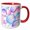 Red/White, variant on 3drose, Transparent Blue, Pink, Purple Bubble Backgroudn, 15oz Two-tone Red Mug