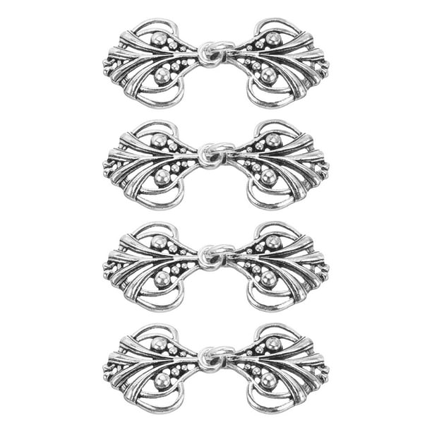 Unique Bargains Cloak Clasp 4 Pairs Sew on Hooks and Eyes Vintage Cape Clasps Buckles Silver Walmart