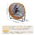 thumbnail image 2 of Industrial High Velocity Drum Fan, High Velocity Floor Fan With 3-Speed Control, 360° Tilt Portable Air Circulator for Warehouse, Garage, Basement, 2 of 8