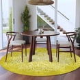thumbnail image 3 of Round Rug 6Ft Washable Non-Slip, Boho Flowers Circle Area Rugs for Living Room Bedroom, Yellow Floral Vintage Bohemian Watercolor Indoor Floor Mats Carpet Runner for Home Decor Aesthetic, 3 of 8