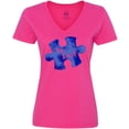 thumbnail image 3 of Inktastic Autism Awareness Be Kind Dark Blue Puzzle Piece Women's V-Neck T-Shirt, 3 of 5