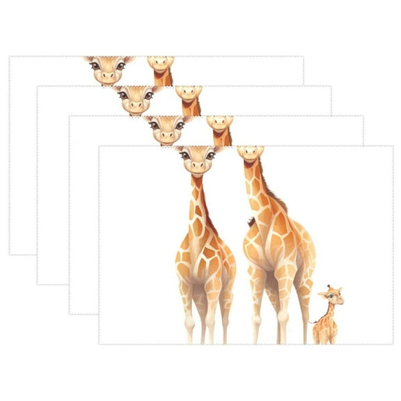 Giraffes 12×18 inch Placemats Heat Resistant Washable Foldable Rectangular Placemats Set Decoration Indoor Outdoor for Kitchen Dining Table 1PC
