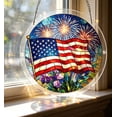 thumbnail image 1 of Patriotic Acrylic Suncatcher Stained Glass Style Window Hanging Ornament Independence Day Memorial Day Home Decor With Chain, 1 of 6