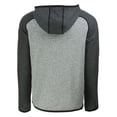 thumbnail image 3 of Men's Cutter & Buck  Heather Gray/Heather Charcoal Los Angeles Rams  Helmet Mainsail Sweater-Knit Full-Zip Hoodie, 3 of 3