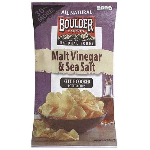 Boulder Canyon Natural Foods Malt Vinegar & Sea Salt Kettle Cooked Potato Chips, 6.5 oz... by