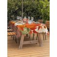 thumbnail image 2 of Outdoor Tablecloth with Umbrella Hole and Zipper, Orange Pumpkins Fall Rectangle Table Cloth 54x80 Inch Waterproof Tablecloth, Thanksgiving Maple Leaf Autumn Retro Picnic Table Cover for Patio, 2 of 7