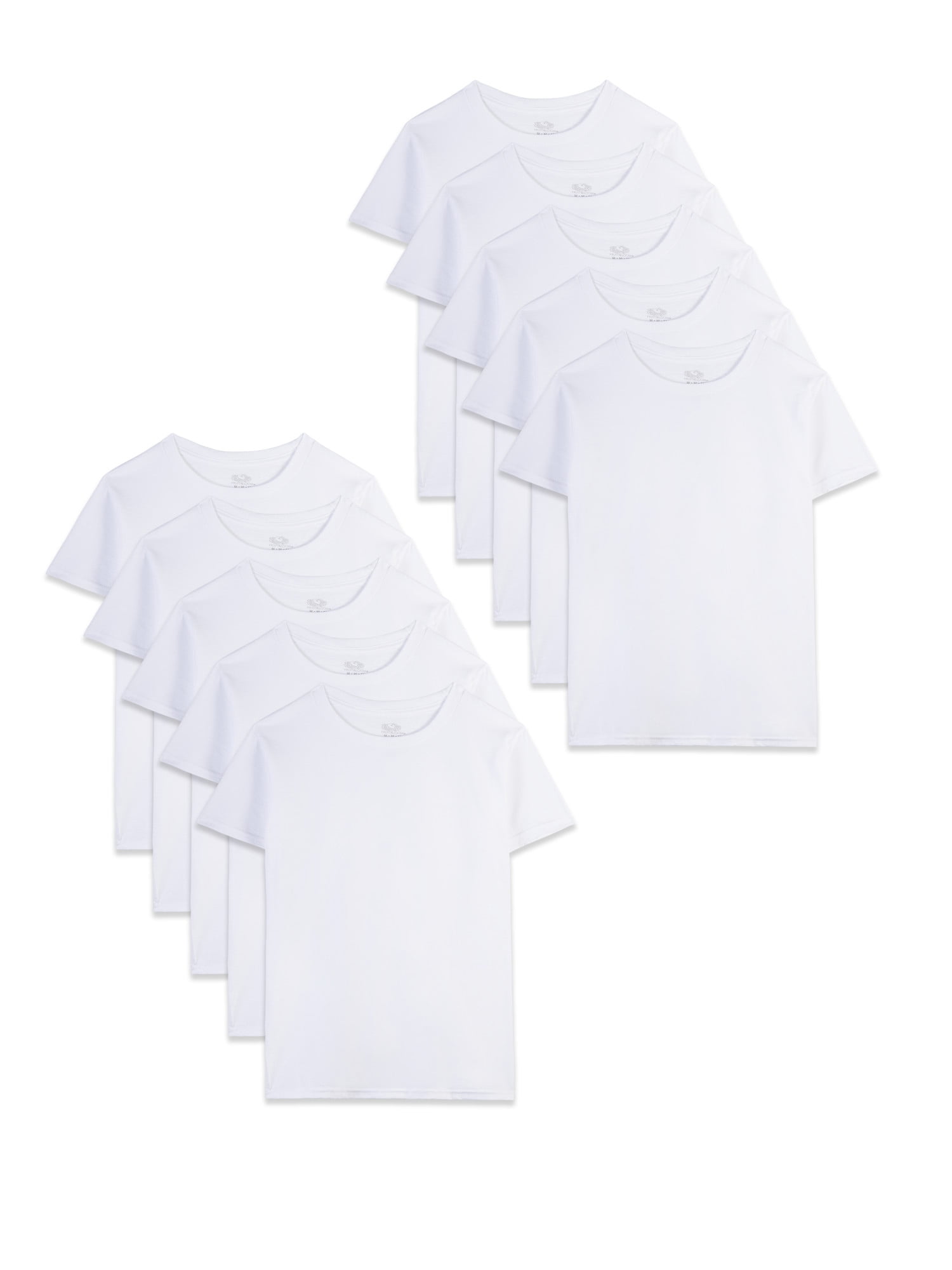 Fruit of the Loom Toddler Boys Undershirts White Crew T-Shirts, 10 Pack ...