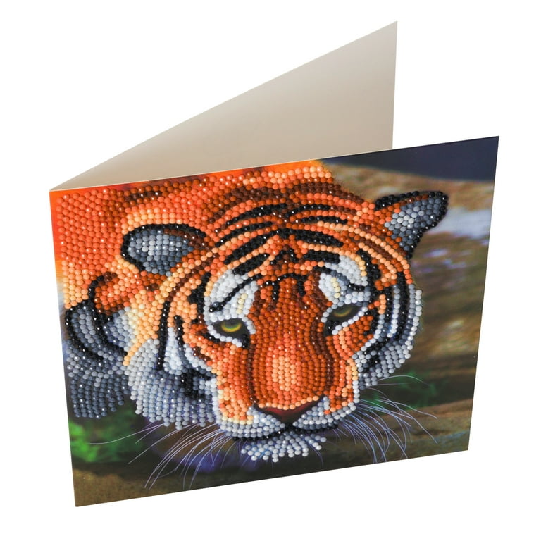Craft Buddy 18cm DIY Crystal Art / Diamond Painting Card Kit - Tiger 