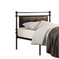 thumbnail image 2 of Benjara Twin Size Metal Platform Bed with Button Tufted Leatherette Padding, Black, 2 of 3