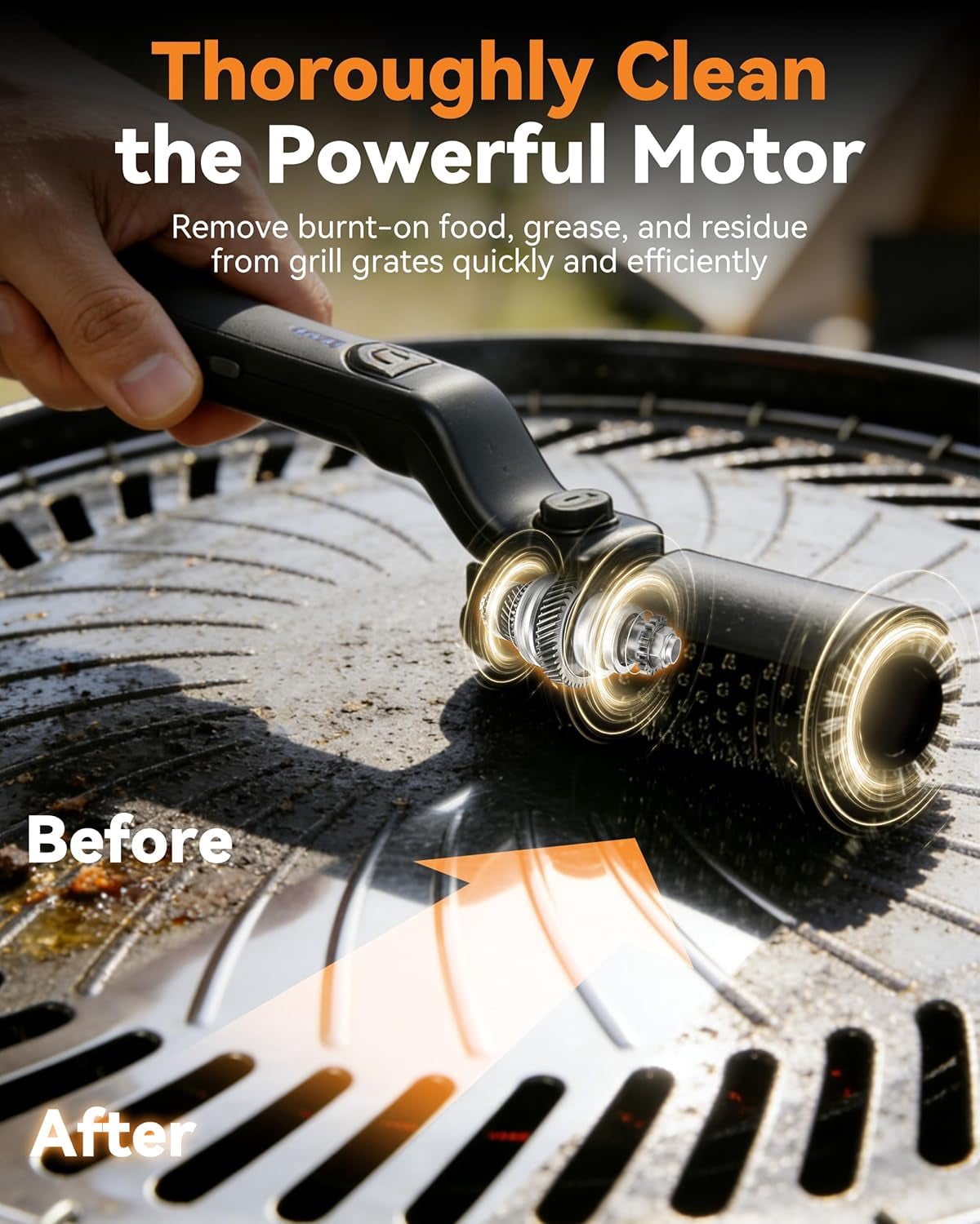 Electric with 3-Speeds, 2026 Upgraded Angle Adjust Cordless Rotary BBQ Grill Cleaning Brush for Burnt-On Grease, 20kg Max Torque, Heavy‑Duty Steel Bristles