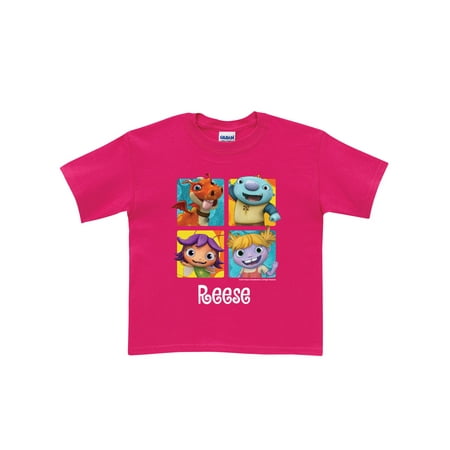 Personalized Wallykazam Squares Toddler Girls' Hot Pink