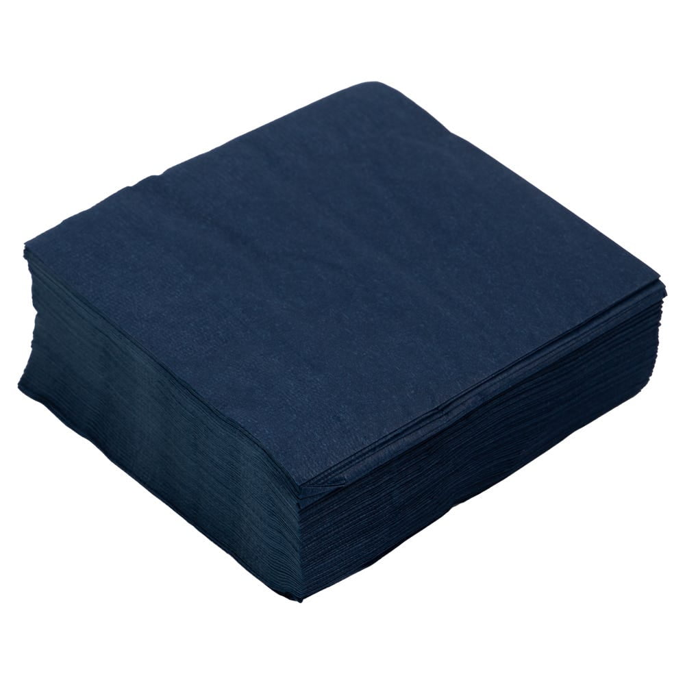JAM Paper Small Beverage Napkins, 5 x 5, Navy Blue, 50/Pack