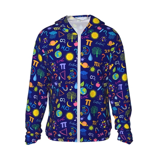 Balery Mathematics And Chemistry Sudadera ligera de manga larga con capucha y protección solar UPF 50+ para hombre y mujer, ideal para pesca y running-X-Large