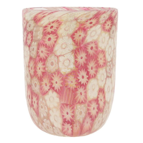 GlassOfVenice Murano Glass Tumbler - Rose Gold Millefiori
