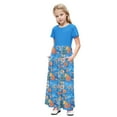 thumbnail image 2 of Gamivast Casual Maxi Skirts for Girls 2025 High Waist Boho Skirts Floral Printed Long Flowy Skirt with Pockets Holiday A Line Skirt Blue 13 Years Vestidos De Verano Para Niña, 2 of 8