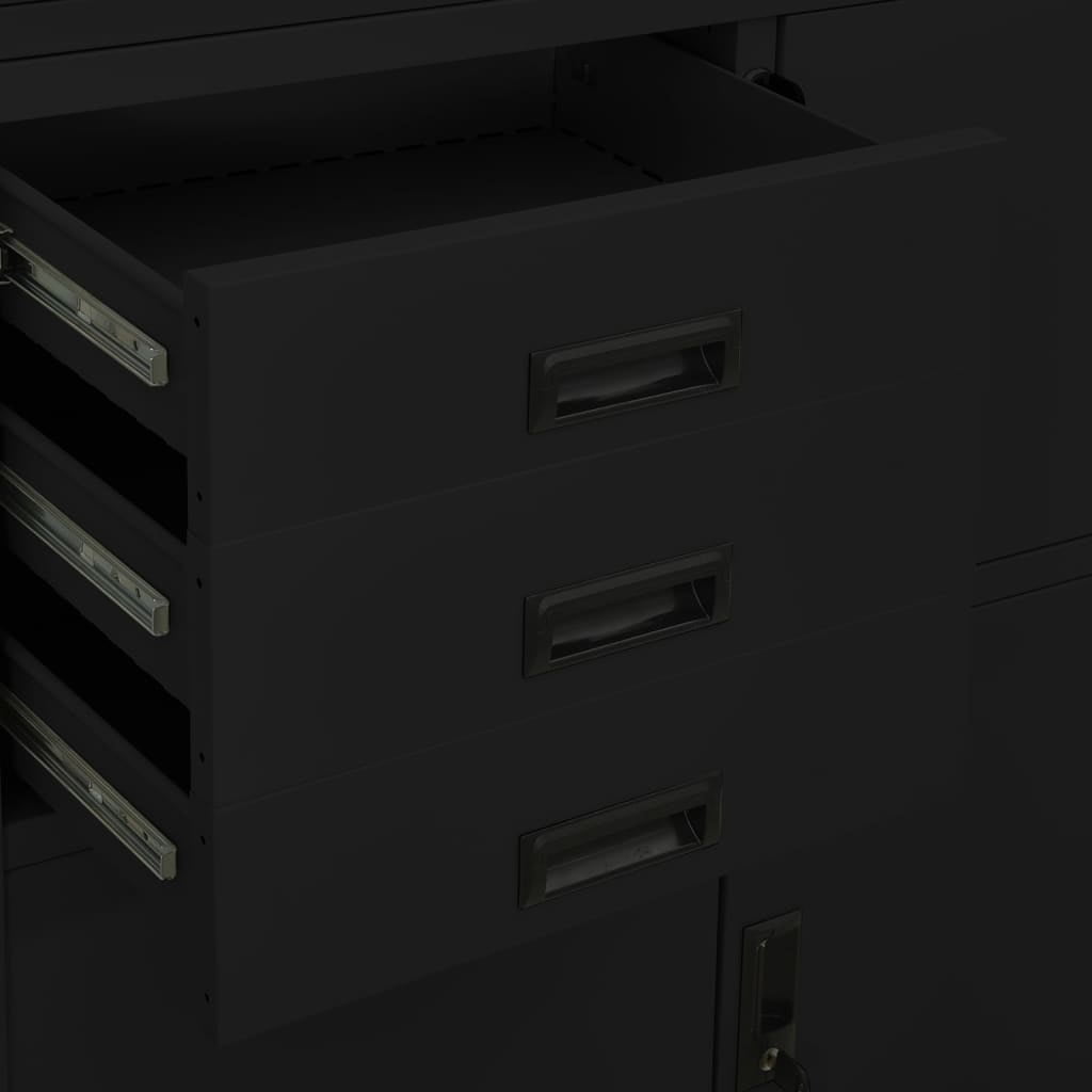 vidaXL Filing Cabinet Storage File Cabinet with Shelves for Living Room Steel