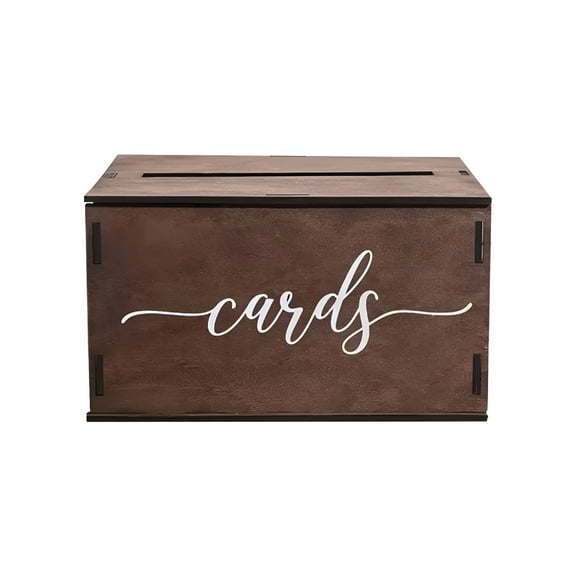 LAMIRO 1 Wooden Wedding Card Box with Slot&Lid,Decorations for Reception for Wedding Gifts&Money,Baby&Bridal Shower,Graduation