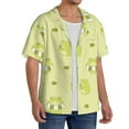 thumbnail image 4 of Balery Cute Frog3 Men's Casual Button Down Shirt Short Sleeve Textured Summer Cuban Beach Shirts-4X-Large, 4 of 7