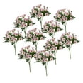thumbnail image 4 of 10 ramos de flores artificiales para exteriores, adornos florales resistentes para bodas Rosa, 4 of 9