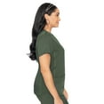 thumbnail image 2 of MED COUTURE Women V-Neck Shirttail Top, Color: Olive, Size: 2XL (7459-OLIV-2XL), 2 of 5
