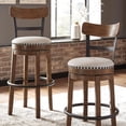 thumbnail image 5 of Signature Design by Ashley Valebeck Rustic Farmhouse 24.5” Counter Height Swivel Bar Stool, Brown, 5 of 7