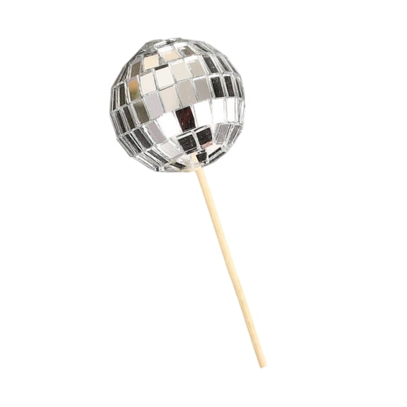 AOOOWER Plastic Disco Balls Cake Decors Sparkling Colorful Toppers for Party Food Decoration