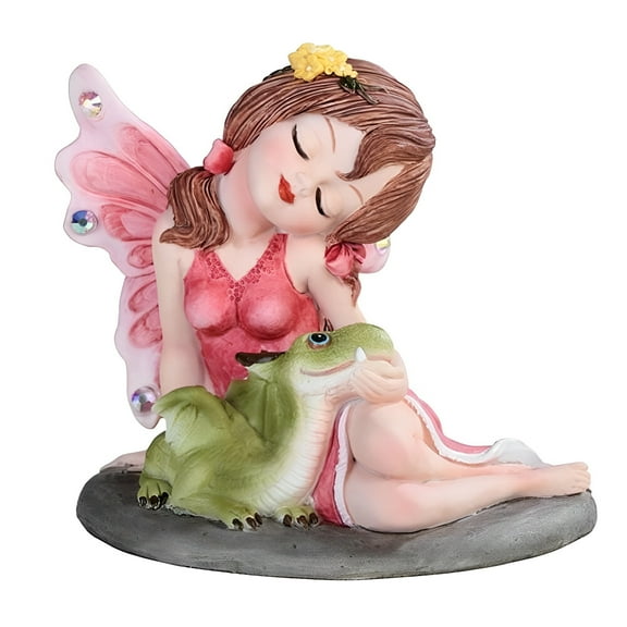 FC Design 4"H Red Fairy with Cute Dragon Baby Figurine Statue Sculpture Ornament Decoration Home/Room Decor and Unique Gift Ideas for Housewarming, Holidays and Birthdays