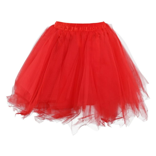 Jupes pour Femmes Jupe Tutu Douce pour Tout-Petits Fête Jupe Tutu en Maille Longue Robe Formelle Vêtements pour Femmes Rouge P