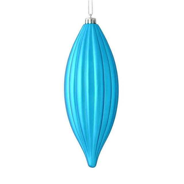 Vickerman M183212M 8 in. Turquoise Matte Line Finial Ornament 4 per Bag