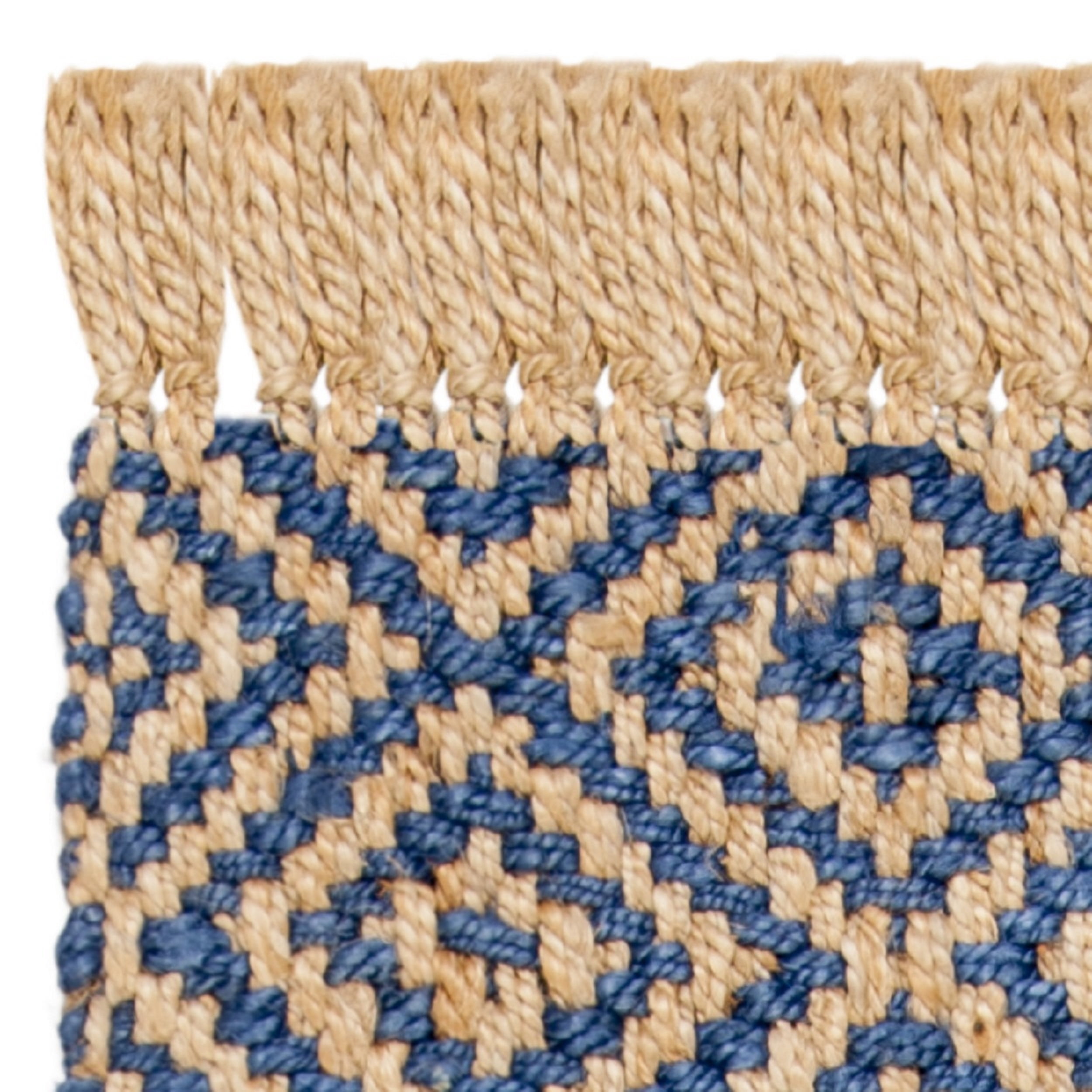 SAFAVIEH Natural Fiber Thomas Geometric Jute Runner Rug, Tropical Blue/Natural, 2'3" x 12'