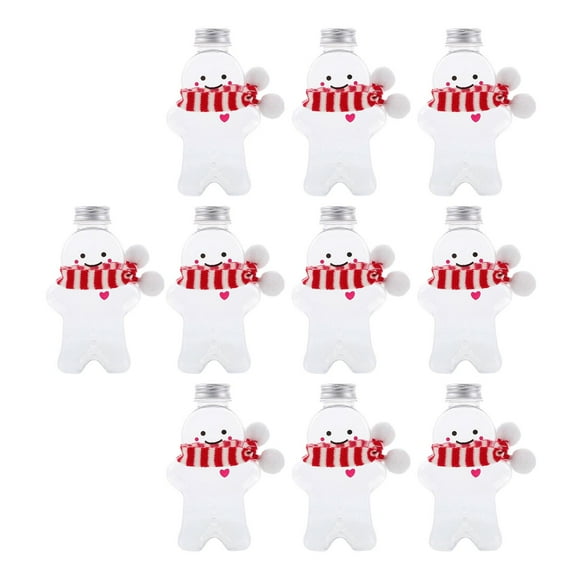 10 botellas de jugo navideñas con bufanda y tarro de de 500 ml, botella especial con tapa hermética, botella de agua para viajes, bares y