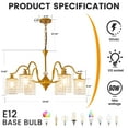 thumbnail image 7 of LovingAHome 6-Light Gold Crystal Chandelier Kitchen Island Lighting Fixture for Bedroom Living Room, 7 of 7
